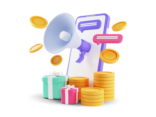 Shopping App Promotion  3D Illustration