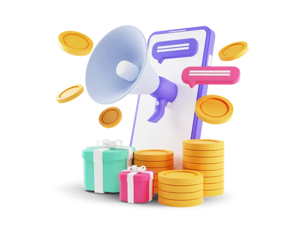 Shopping App Promotion  3D Illustration