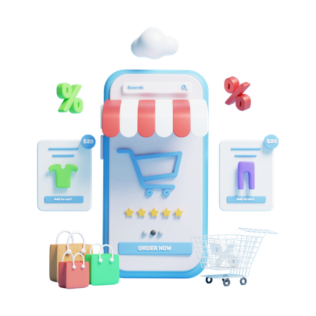 Shopping Application  3D Icon