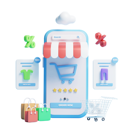 Shopping Application  3D Icon