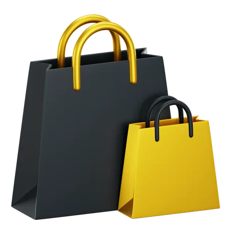 Set Of 3 D Colorful Shopping Bags 3 D Rendering Two Shopping Bag Icon Set Online Shopping Concept Sale On Goods 3 D Rendering 3D Icon