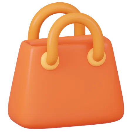 Orange Shopping Bag Icon Isolated On Black 3D Icon