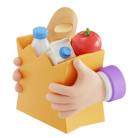 Hand Holding Shopping Bag 3D Icon