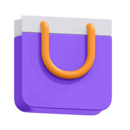 An Icon Of Shopping Bag In 3 D Format 3D Icon