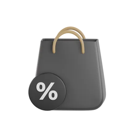 3 D Shopping Bag Black Friday 3D Icon