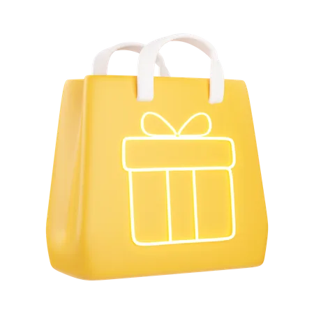 3 D Shopping Bags Gift Isolated On Background With For Promotion Online Shopping Concept Banner Template Cartoon Illustration 3 D Rendering 3D Icon
