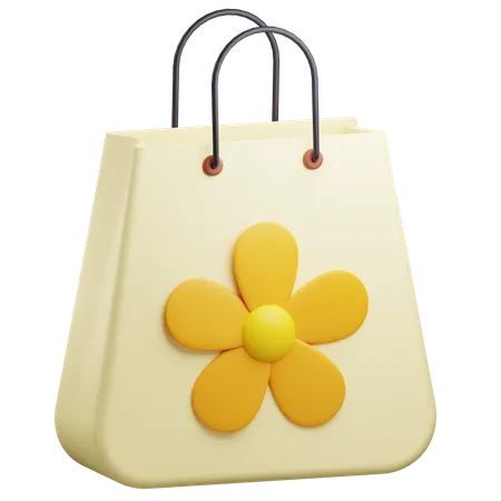 3 D Shopping Bag Illustration With Transparent Background 3D Icon