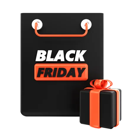 Black Friday Shopping Bag 3D Icon