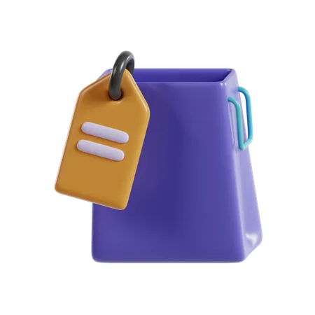 3 D Render Shopping Bag And Tag Icon 3D Icon