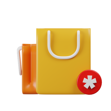 Shopping Bag Alert  3D Icon