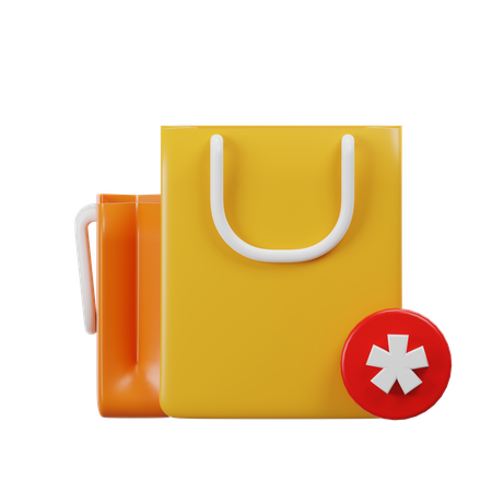 Shopping Bag Alert  3D Icon