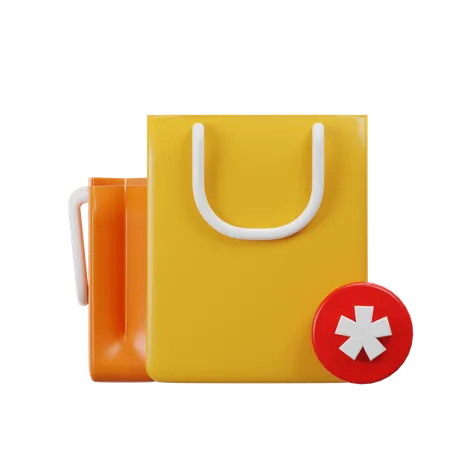 Shopping Bag Alert  3D Icon
