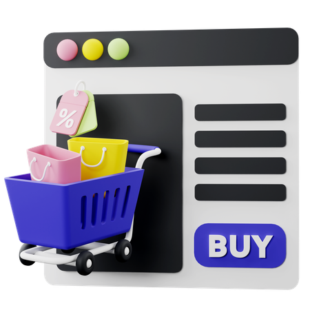 Shopping Bag And Discount Tags  3D Icon