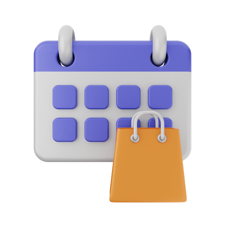 Shopping Bag Calendar  3D Icon