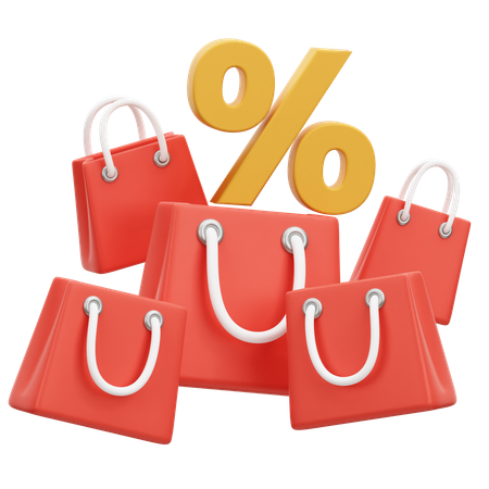 Shopping Bag Discount  3D Icon