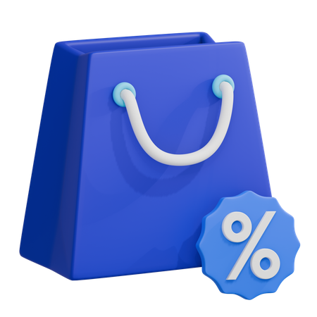 Shopping Bag Discount  3D Icon
