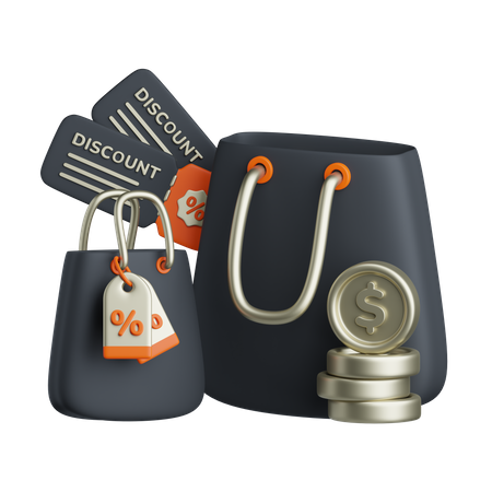 Shopping Bag Discount  3D Icon