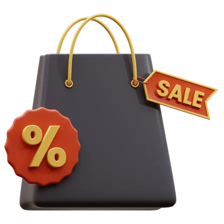 Shopping Bag Discount  3D Icon