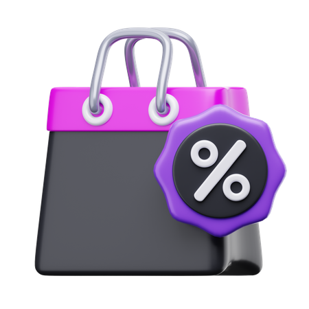 Shopping Bag Discount  3D Icon