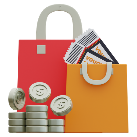 Shopping Bag Discount  3D Icon