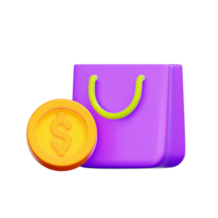 쇼핑백 결제  3D Icon