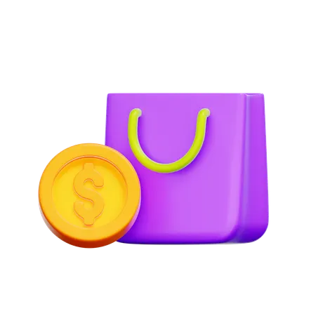 쇼핑백 결제  3D Icon
