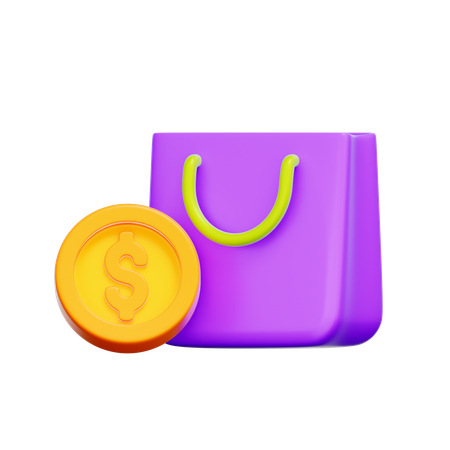 Shopping Bag Payment  3D Icon