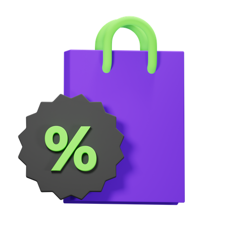 Shopping bag sale  3D Icon