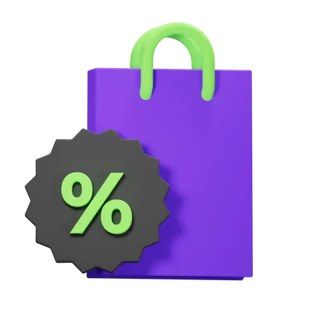 Shopping bag sale  3D Icon