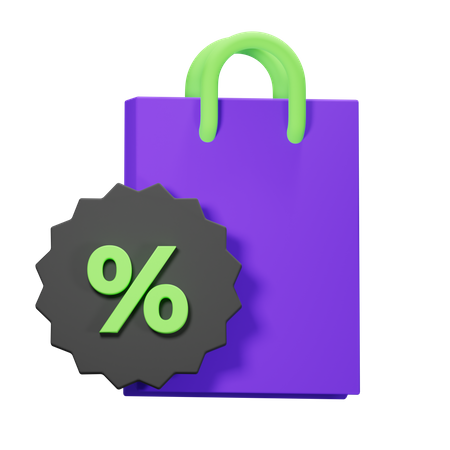 Shopping bag sale  3D Icon