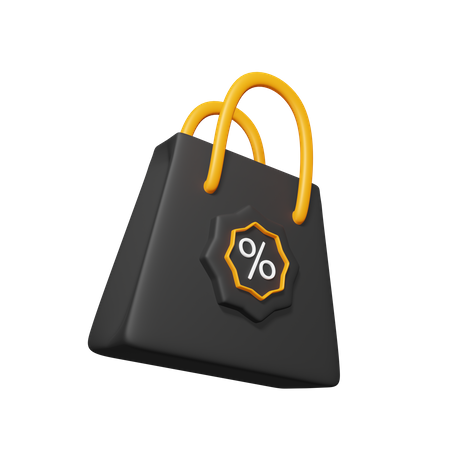 Shopping Bag With Discount  3D Icon