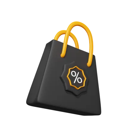 Shopping Bag With Discount Download This Item Now 3D Icon