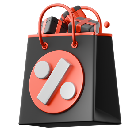 Shopping Bag With Discounts  3D Icon