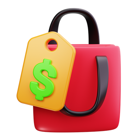 Shopping Bag with Sale  3D Icon