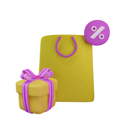 Shopping bag with surprise gift  3D Icon