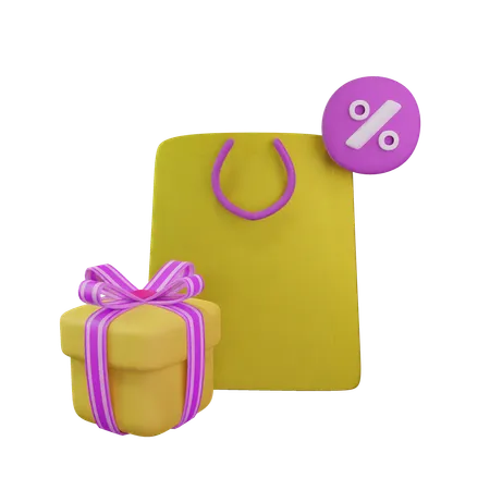 Shopping Bags And Gift Boxes 3D Icon