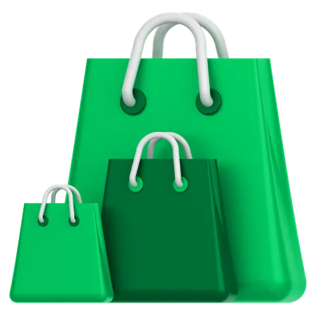 3 D Icon Of 3 Shopping Bags 3D Icon