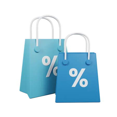 Shopping Bag With Product Discount 3 D Ilustration 3D Illustration
