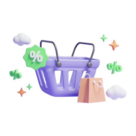 Shopping Basket  3D Icon