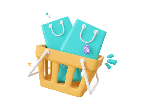 Shopping Basket  3D Icon