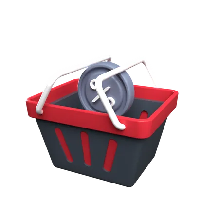 Shopping Basket  3D Illustration