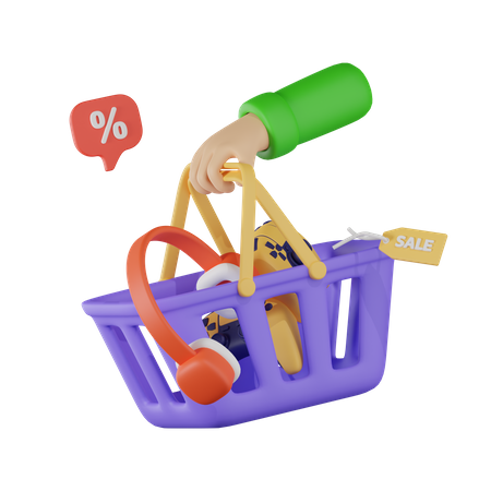 Shopping Basket  3D Illustration