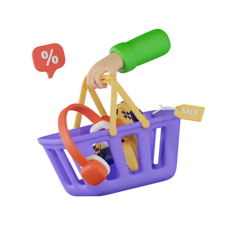 Shopping Basket  3D Illustration