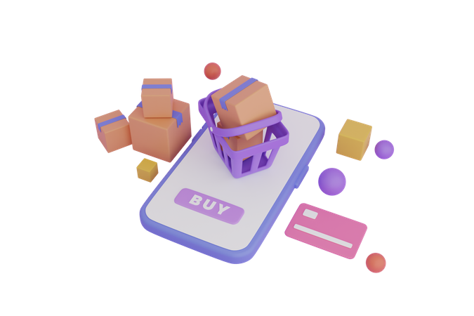 Shopping basket  3D Illustration