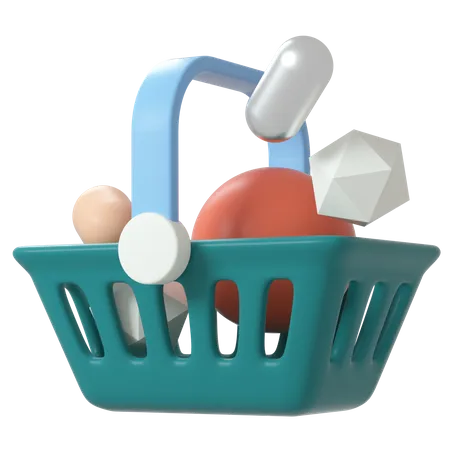 Shopping Basket  3D Illustration