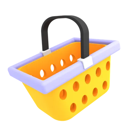Ecommerce Icon Yellow Gold Shopping Basket 3 D Illustration 3D Illustration