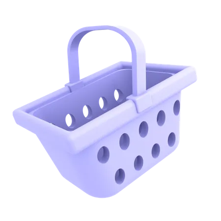 Ecommerce Icon Empty Shopping Basket 3 D Illustration 3D Illustration