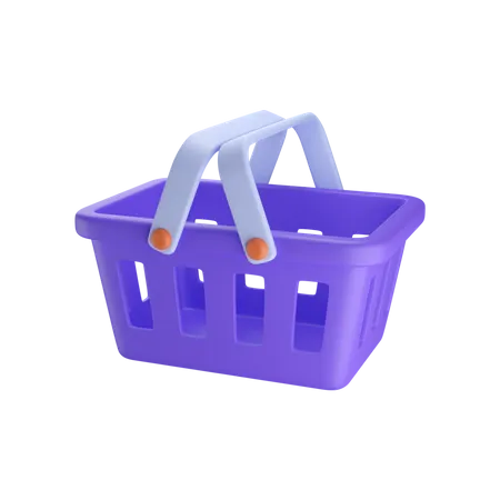 Shopping Basket Icon Illustration 3D Icon