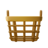 wooden cart 3d illustration