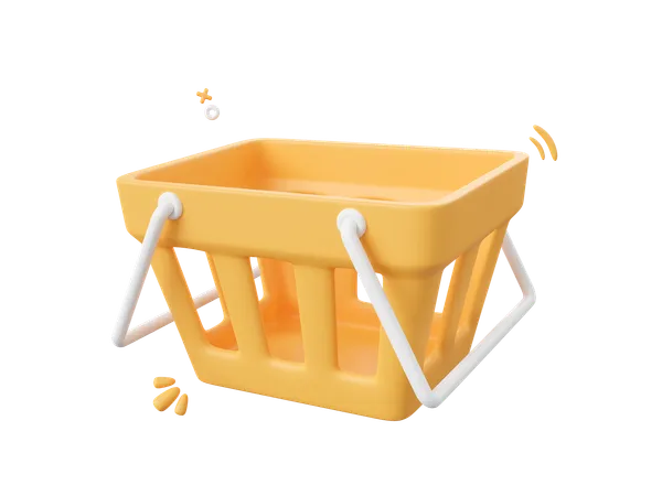 3 D Cartoon Design Illustration Of Shopping Cart On Blue Background Shopping Online Concept 3D Icon